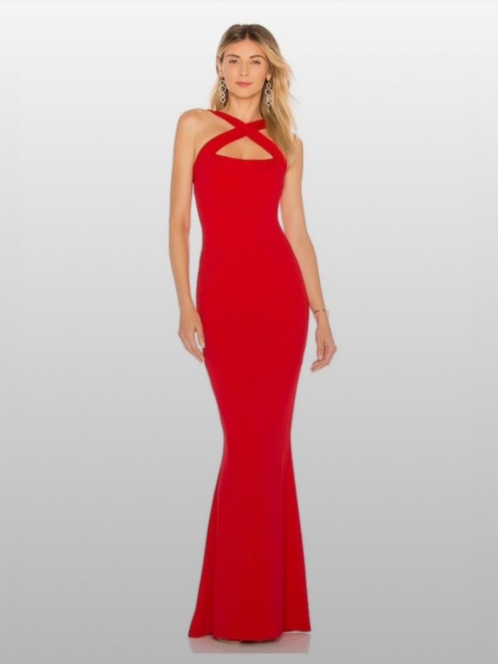 Nookie Red Cross Back Maxi Dress Size